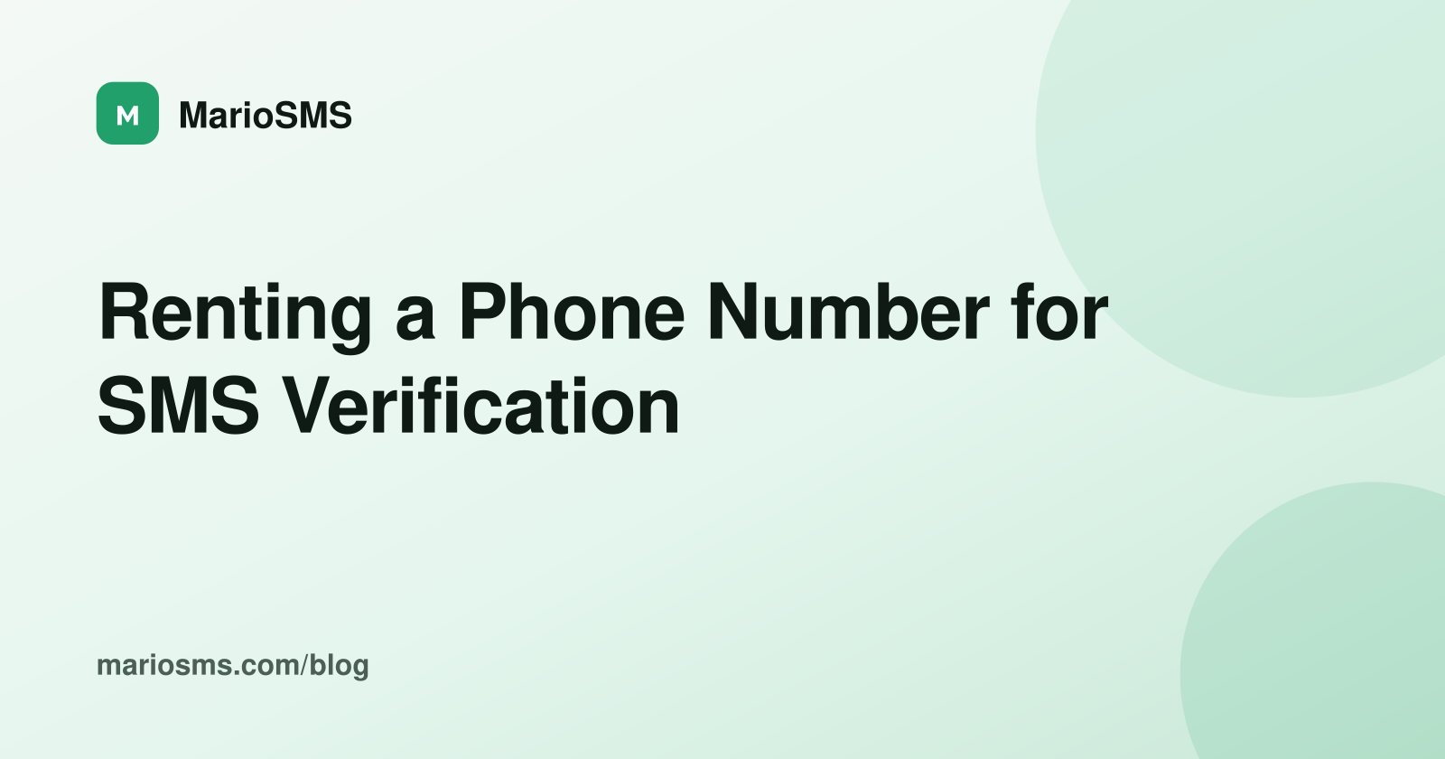 Renting a Phone Number for SMS Verification