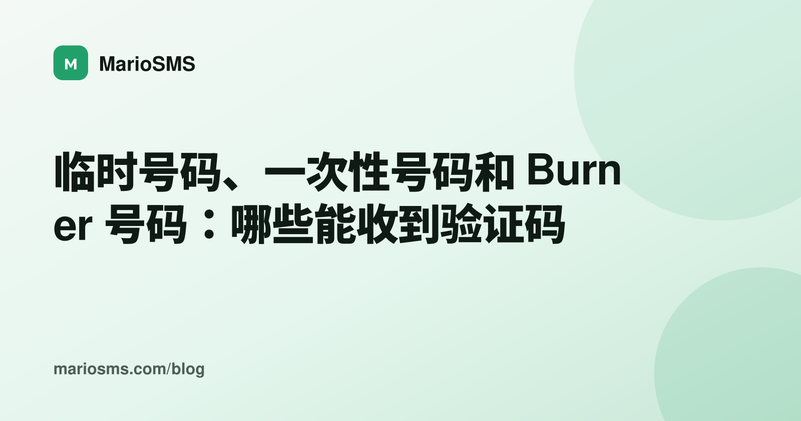临时号码、一次性号码和 Burner 号码：哪些能收到验证码