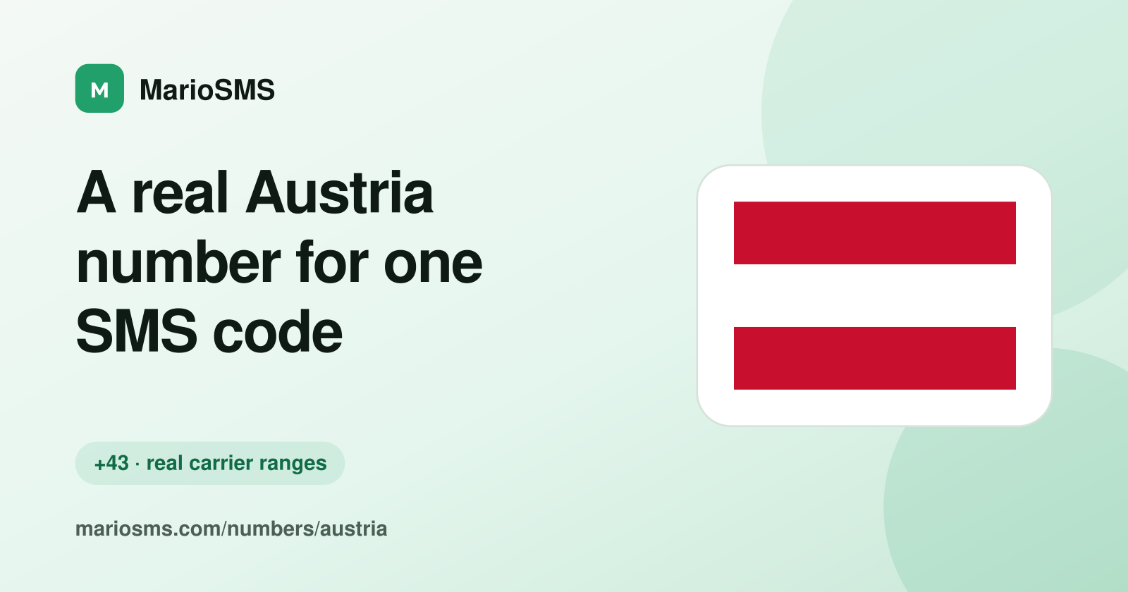 Rented Austrian +43 mobile number receiving a verification code