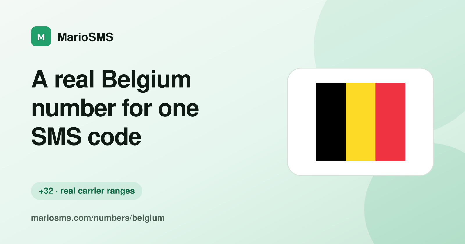 Rented Belgian +32 4 mobile number receiving an SMS code