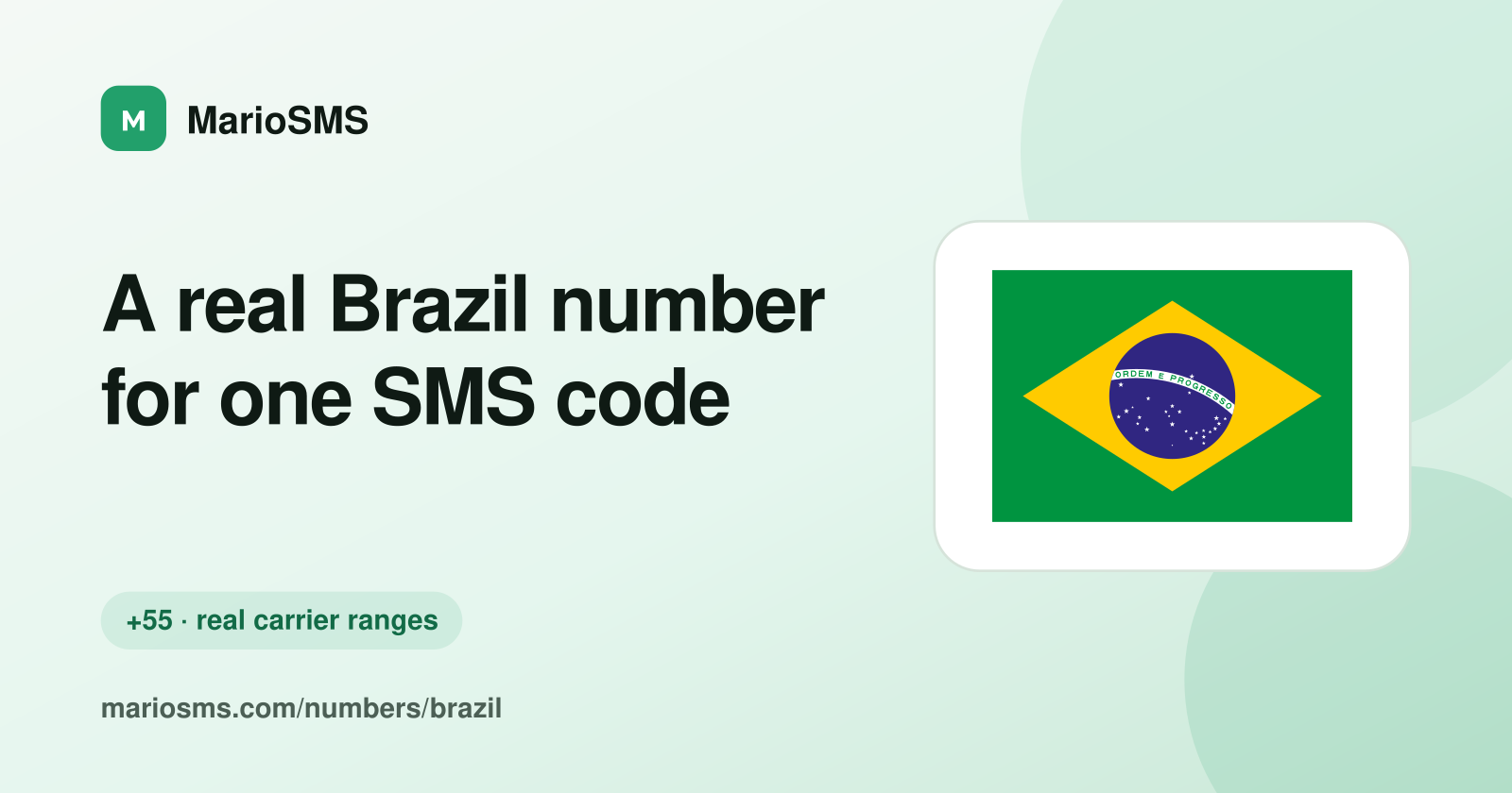 Rented Brazilian +55 mobile number receiving a verification code