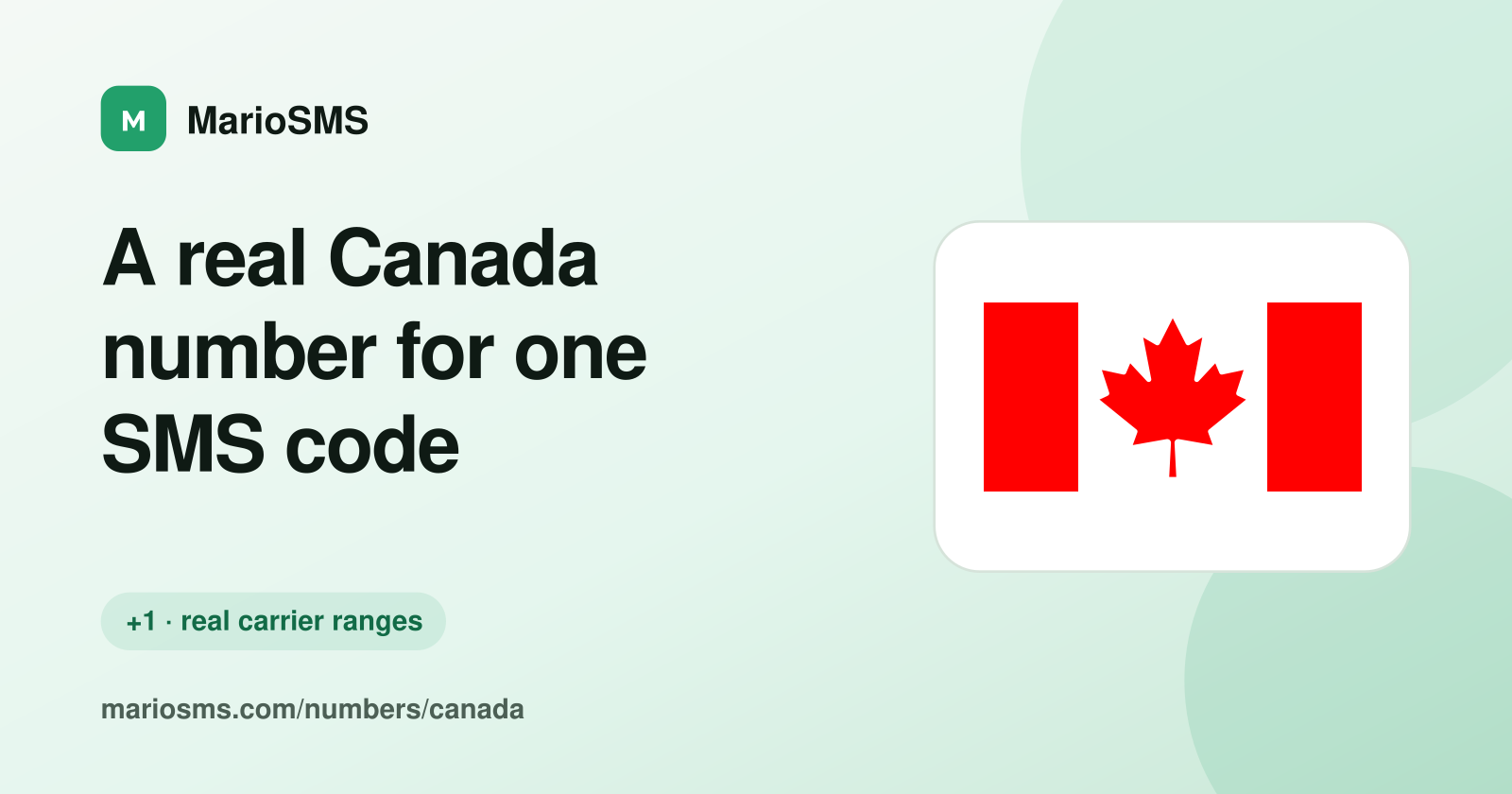 Rented Canadian +1 mobile number receiving a verification code