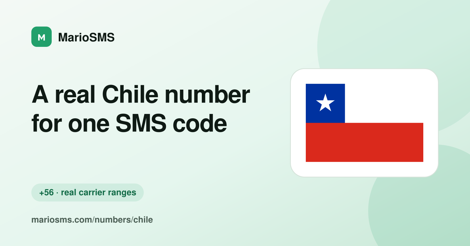 Rented Chilean +56 9 mobile number receiving a verification code