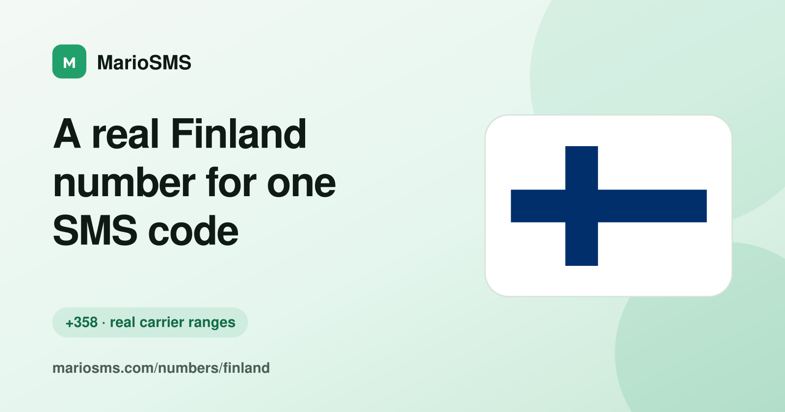 Rented Finnish +358 mobile number receiving a verification code