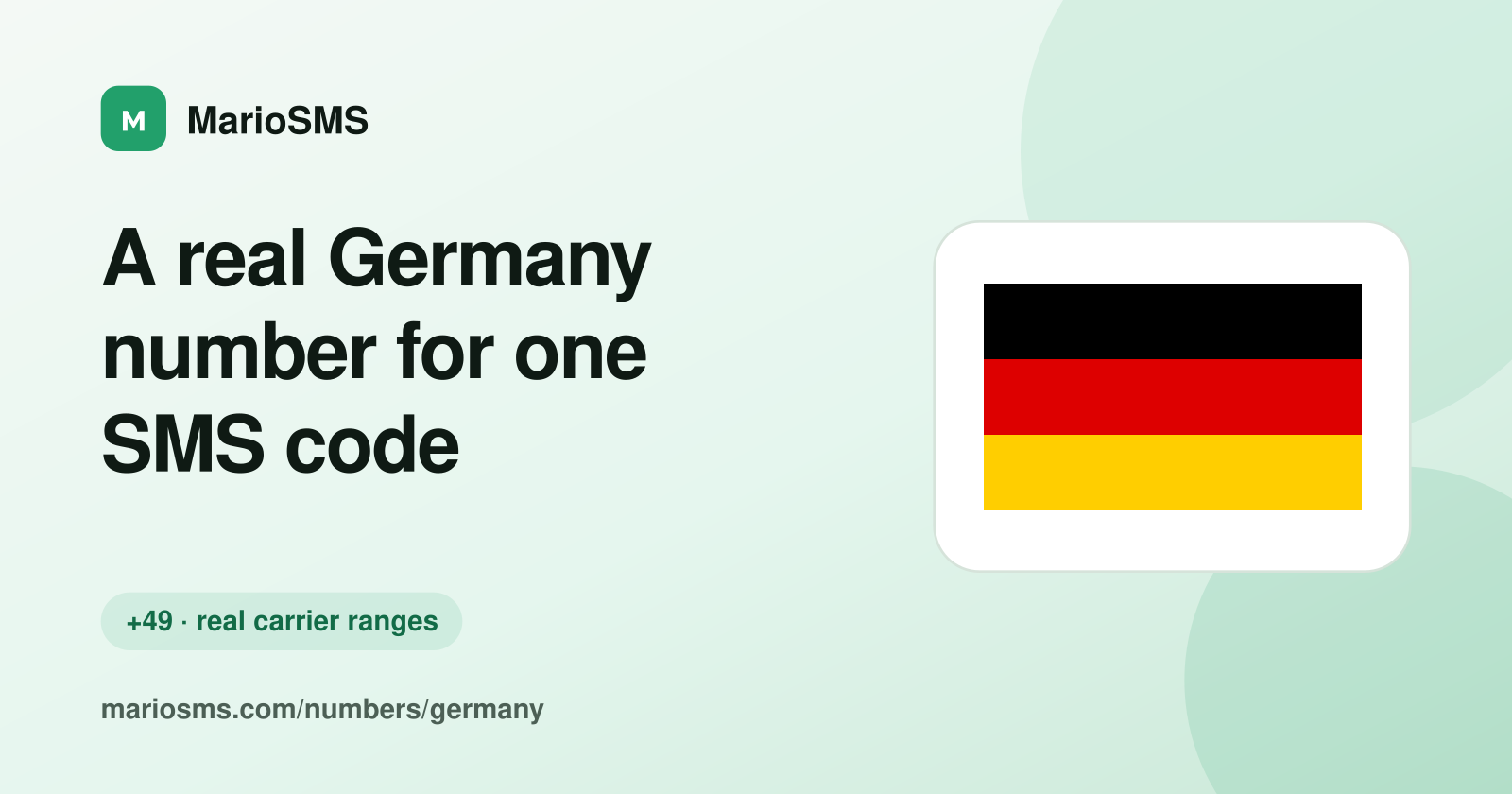 Rented German +49 mobile number receiving a verification code