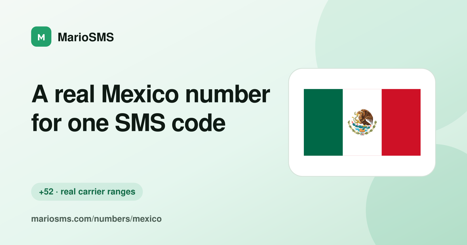 Rented Mexican +52 mobile number receiving a verification code