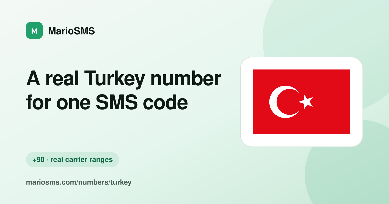 Rented Turkish +90 mobile number receiving a verification code
