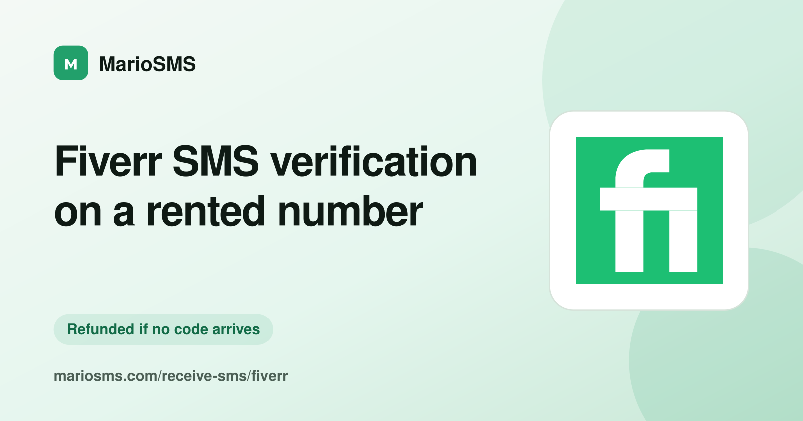 Fiverr phone verification code arriving on a rented mobile number