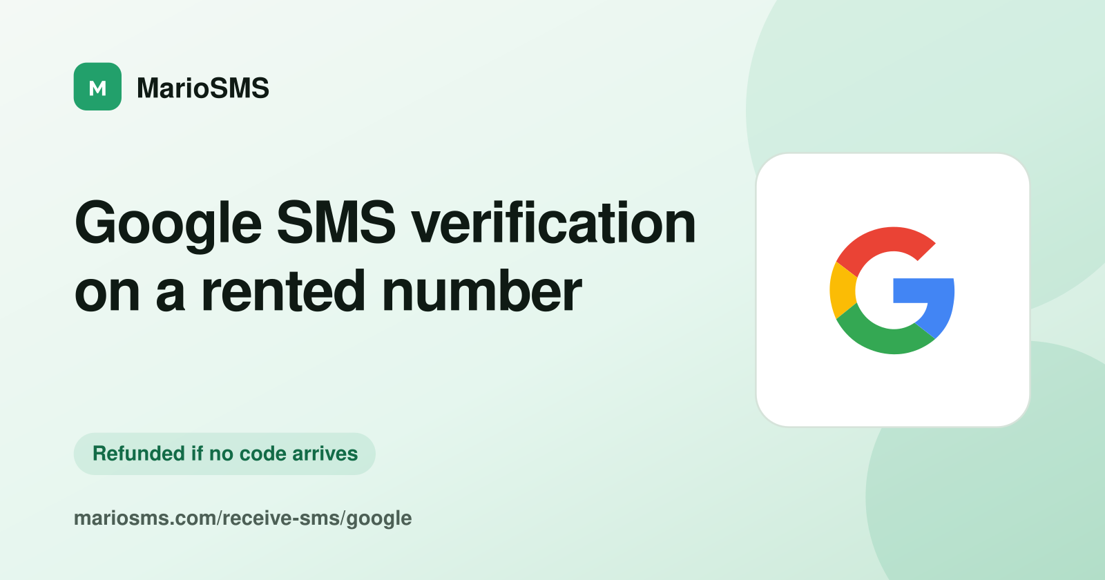 Google six-digit G-code received on a rented mobile number
