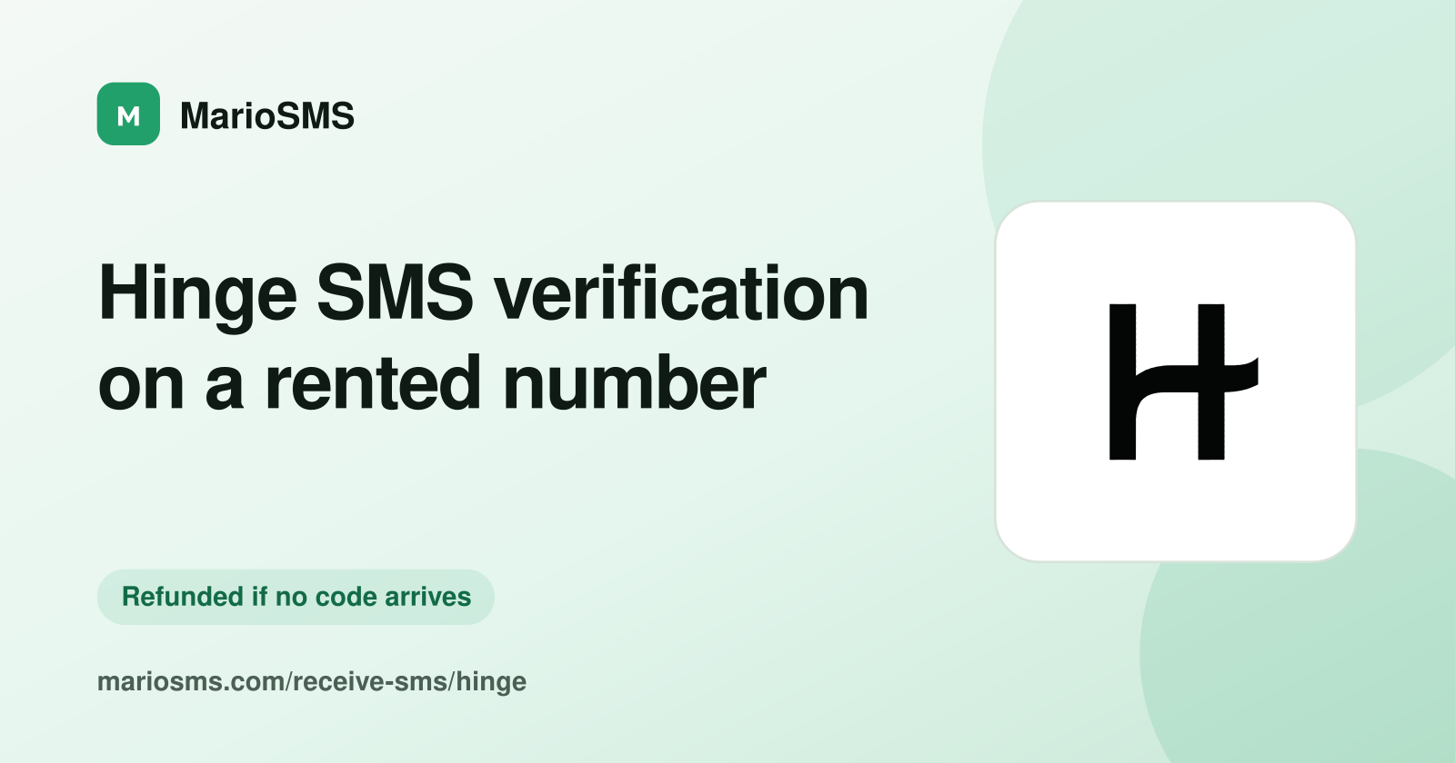 Hinge sign-up code received on a rented mobile number