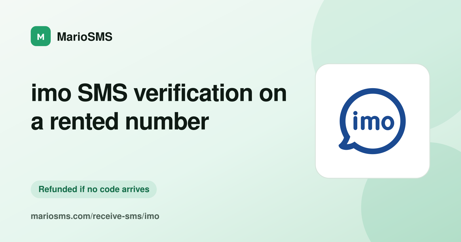 imo registration code received on a rented mobile number
