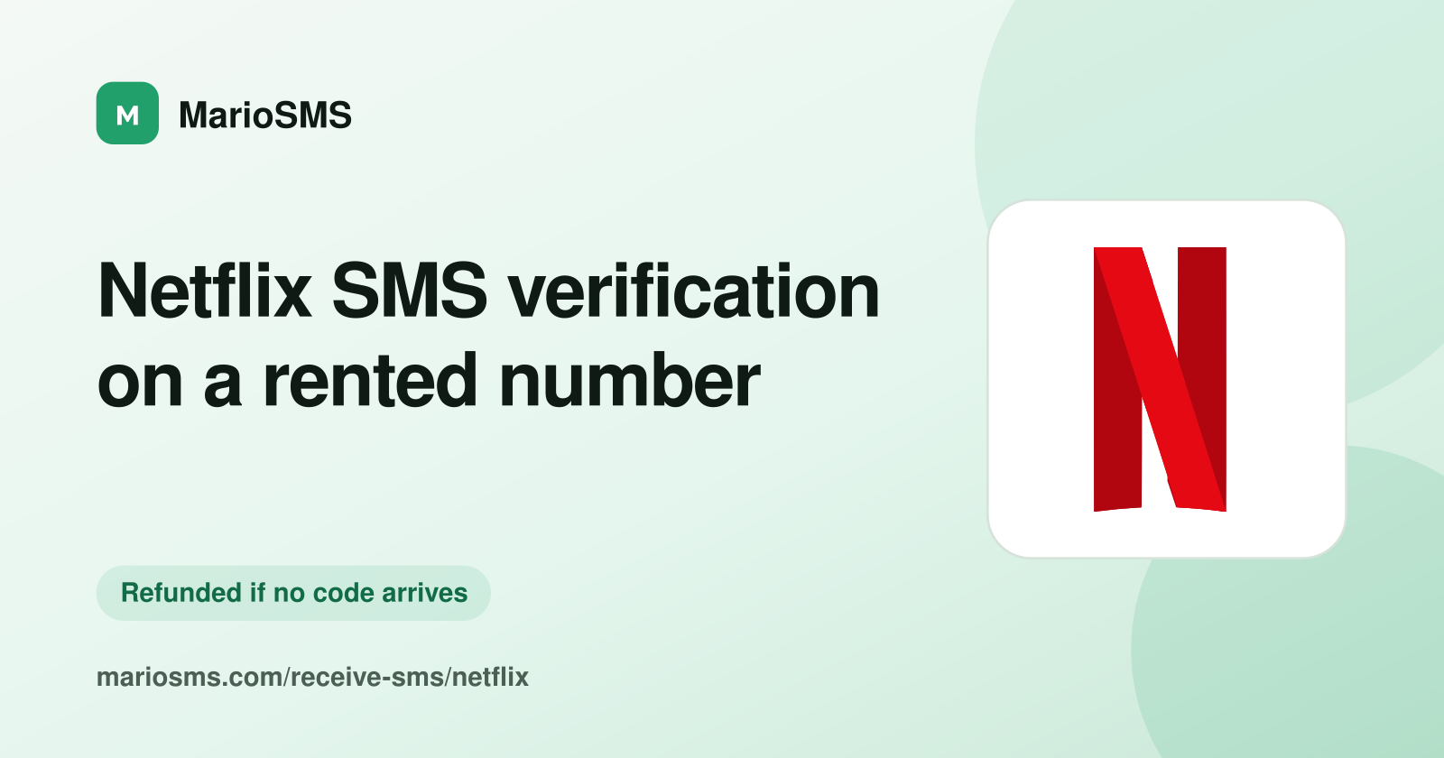 Netflix account verification code on a rented mobile number