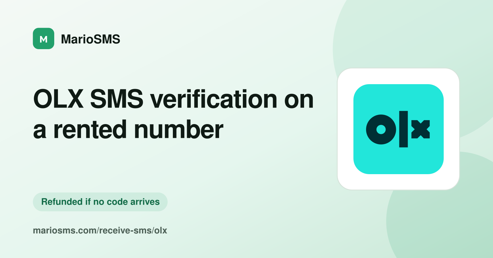 OLX confirmation code received on a rented local mobile number