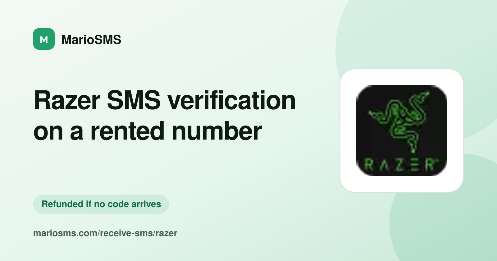 Razer ID verification code arriving on a rented mobile number