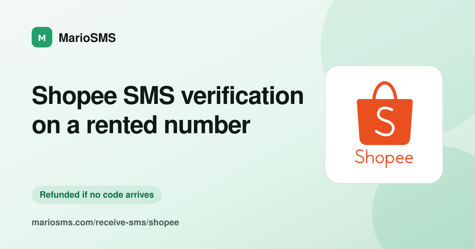 Shopee one-time password received on a rented local mobile number