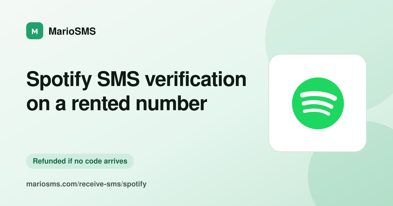 Spotify login code arriving on a rented mobile number