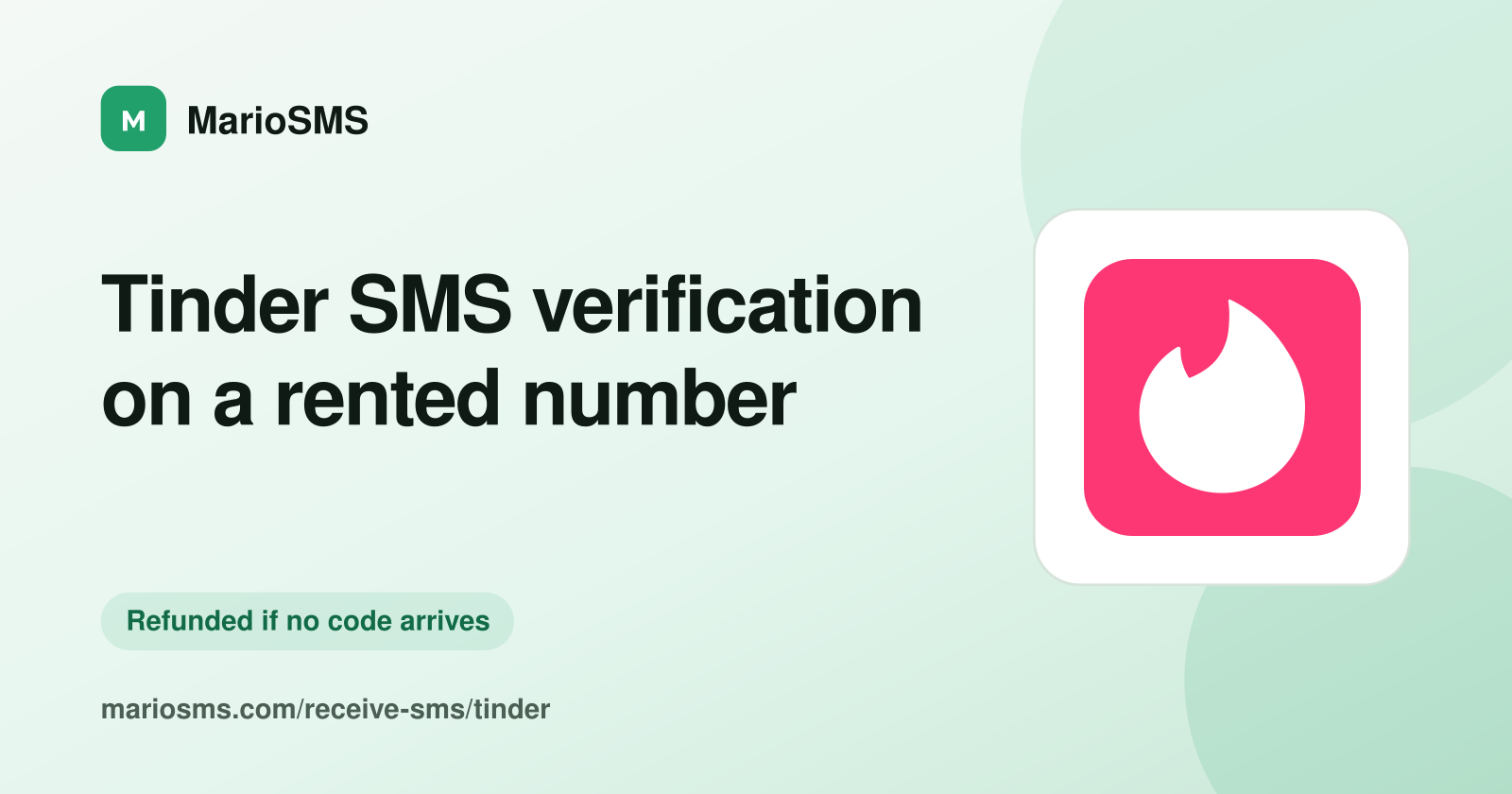 Tinder confirmation code received on a rented mobile number
