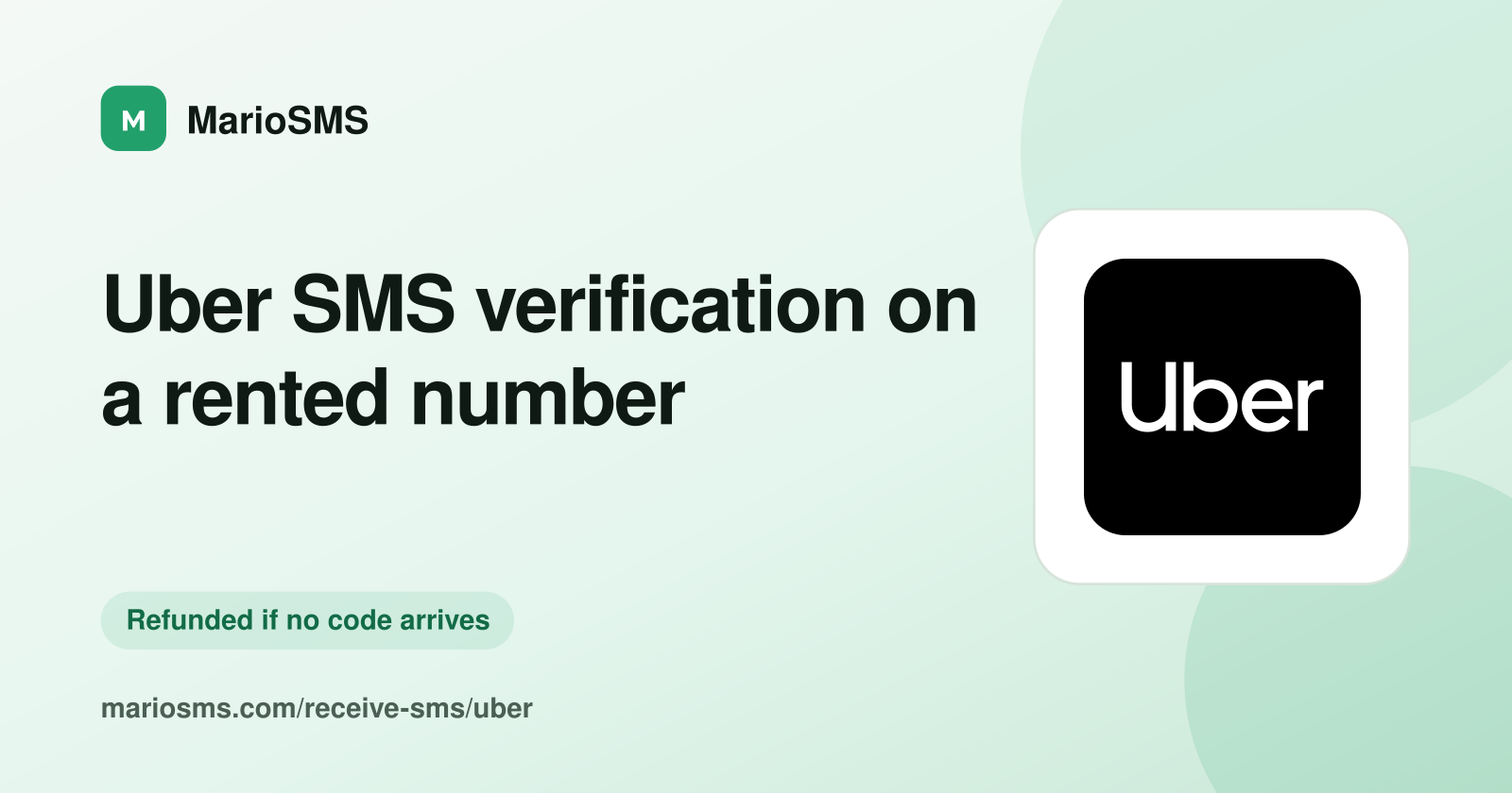 Uber rider sign-up code received on a rented mobile number