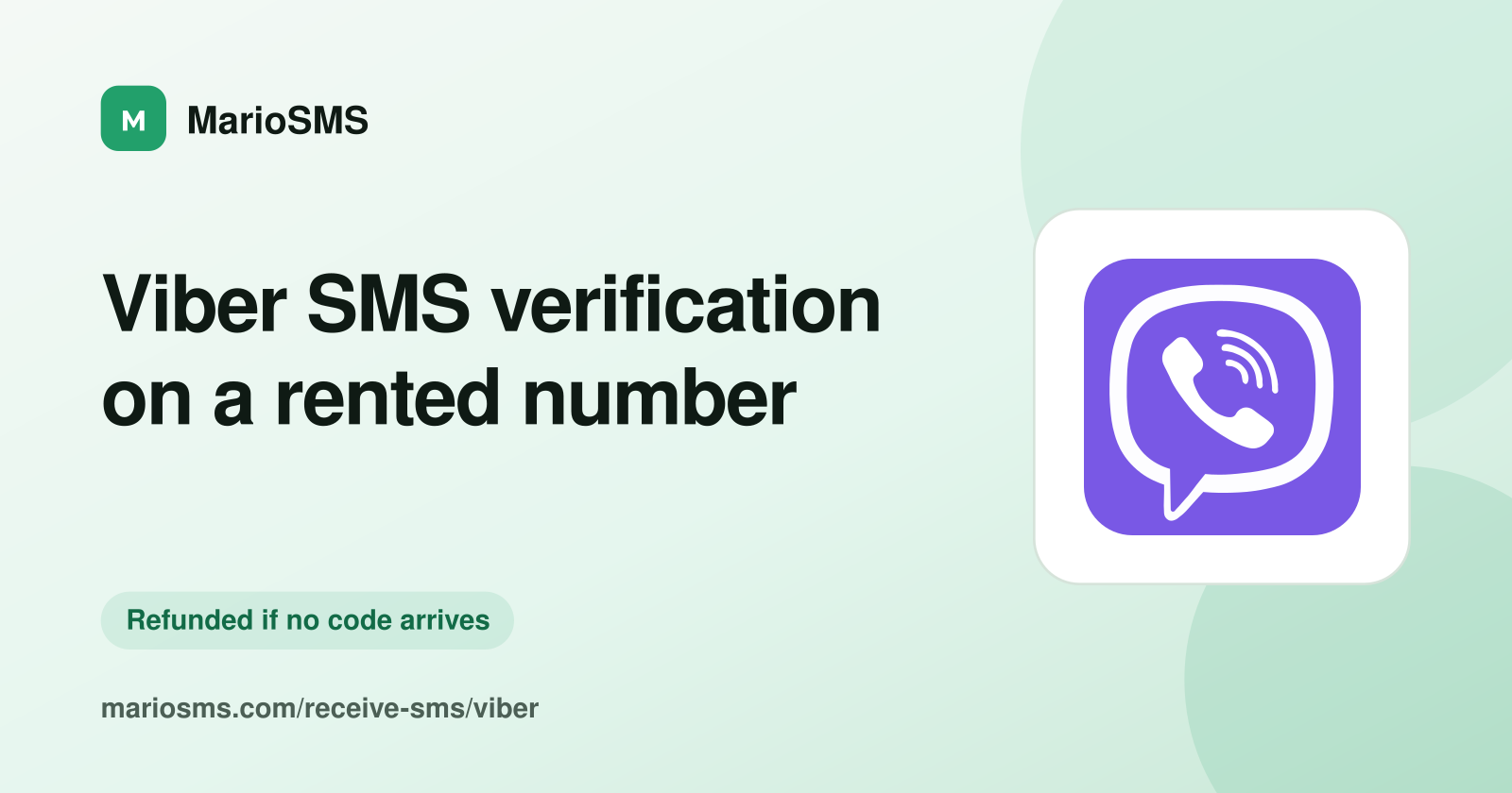 Viber activation code received on a rented mobile number