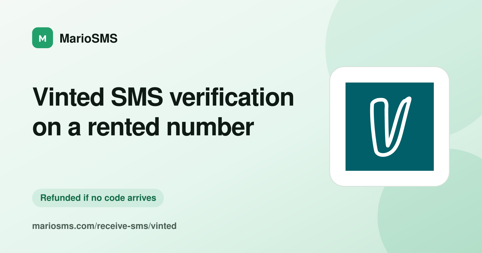 Vinted verification code received on a rented mobile number